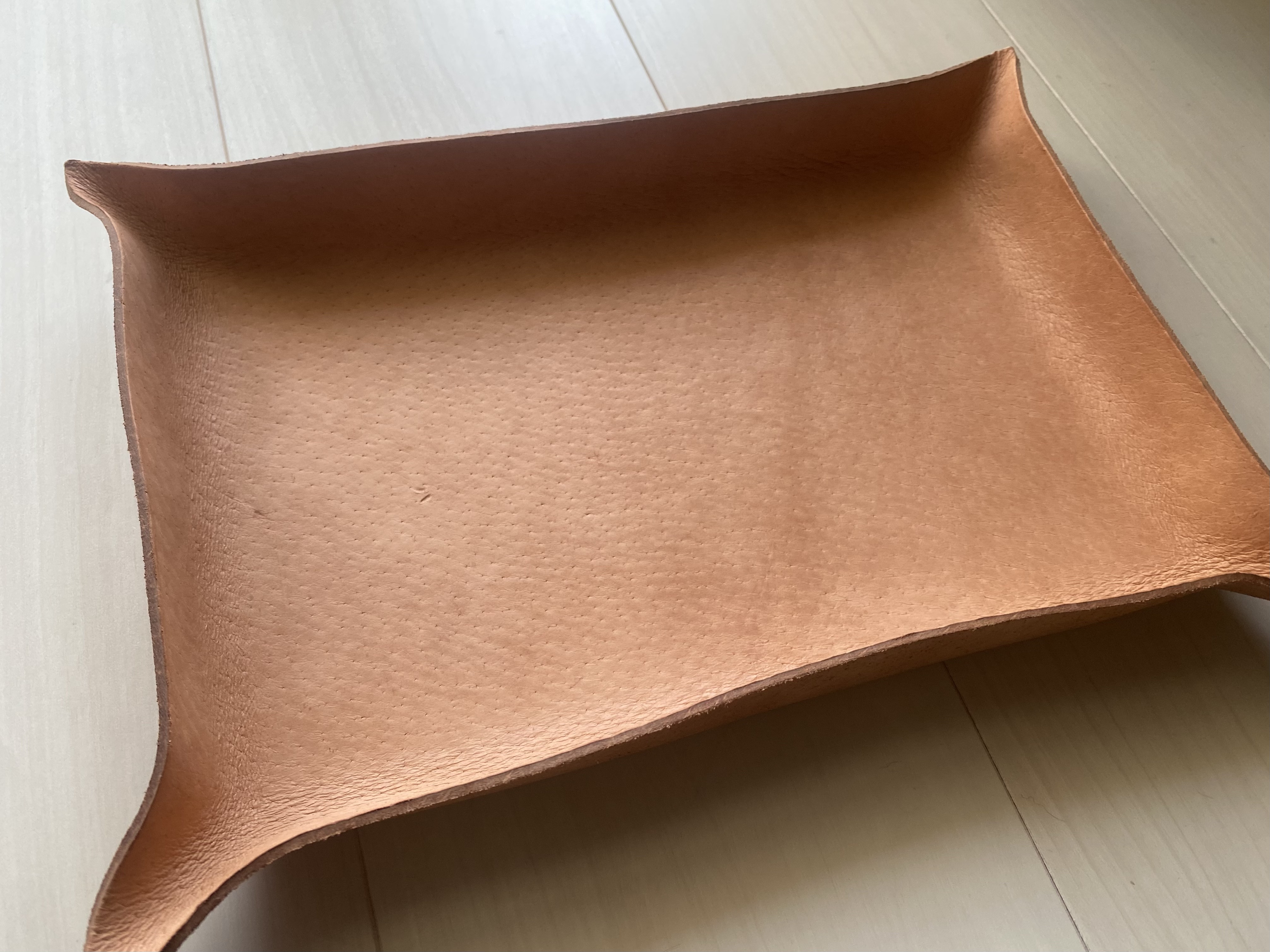 And Leather 豚ヌメ革 レザートレイ 大サイズ 内側 トレイ形状
